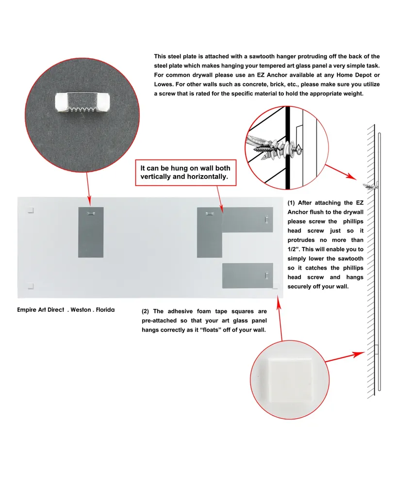 Empire Art Direct 'Shorebreak Abstract B' Frameless Free Floating Tempered Glass Panel Graphic Wall Art - 63" x 24''