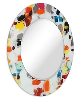 Empire Art Direct Round Beveled Reverse Printed Tempered Art Glass Mirror Wall Decor - 48" x 48''