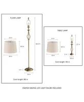 Lavish Homes Table and Floor Lamps - Set of 3