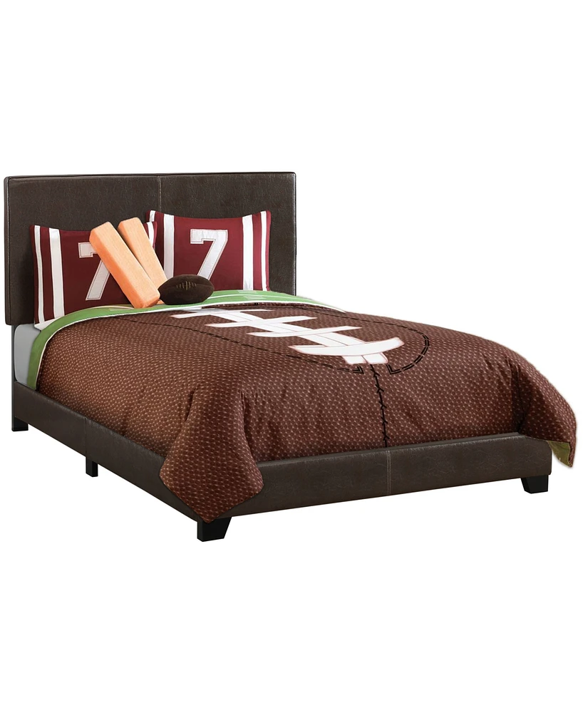 Monarch Specialties Full Size Leather Look Bed