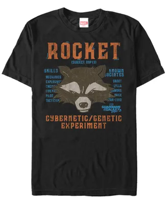 Marvel Men's Guardians of the Galaxy Vol. 2 Rocket Cybernetic Genetic Experiment Short Sleeve T-Shirt