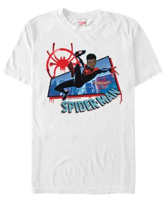 Marvel Men's Spider-Man Into The Spiderverse City Miles Web Action Short Sleeve T-Shirt