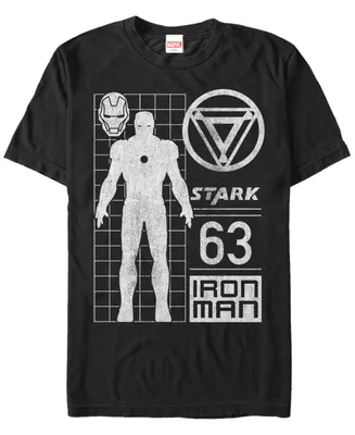 Marvel Men's Comic Collection Classic Iron Man Schematic Short Sleeve T-Shirt