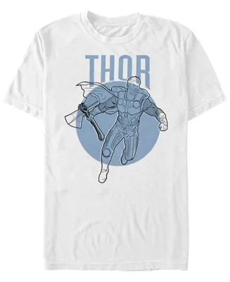 Marvel Men's Avengers Thor Simple Line Art Short Sleeve T-Shirt