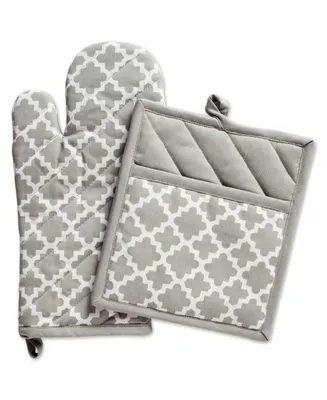 Design Imports Lattice Oven Mitt Potholder Set