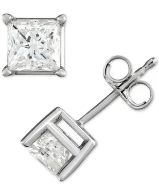 Diamond Princess Stud Earrings (1/2 ct. t.w.) in 14k White Gold