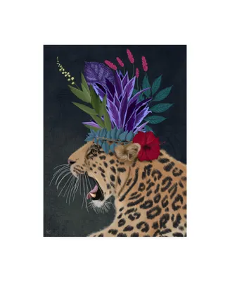 Fab Funky Chewing Giraffe Flowers 1 Canvas Art