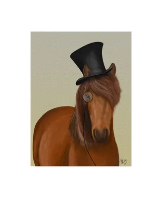 Fab Funky Horse Top Hat and Monocle Canvas Art