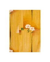Pablo Esteban White Flowers on Wood Canvas Art