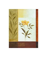 Pablo Esteban Orange Flower Leaves Canvas Art