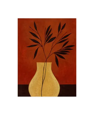 Pablo Esteban Vase with Leaves Canvas Art