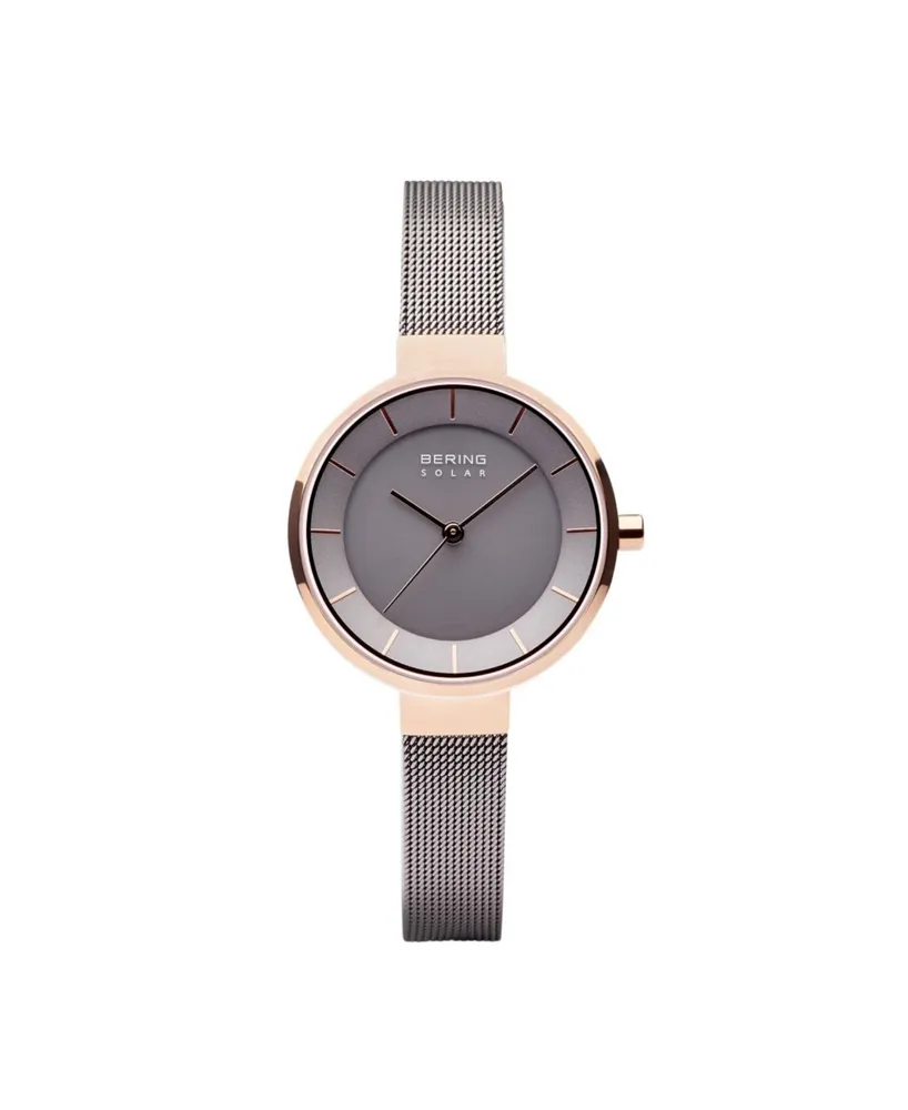 Bering Ladies' Slim Solar Case Mesh Watch