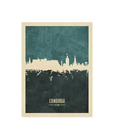 Michael Tompsett Edinburgh Scotland Skyline Teal Canvas Art - 19.5" x 26"