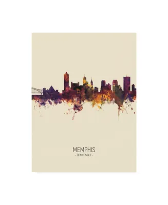 Michael Tompsett Memphis Tennessee Skyline Portrait Iii Canvas Art