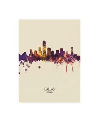 Michael Tompsett Dallas Texas Skyline Portrait Iii Canvas Art