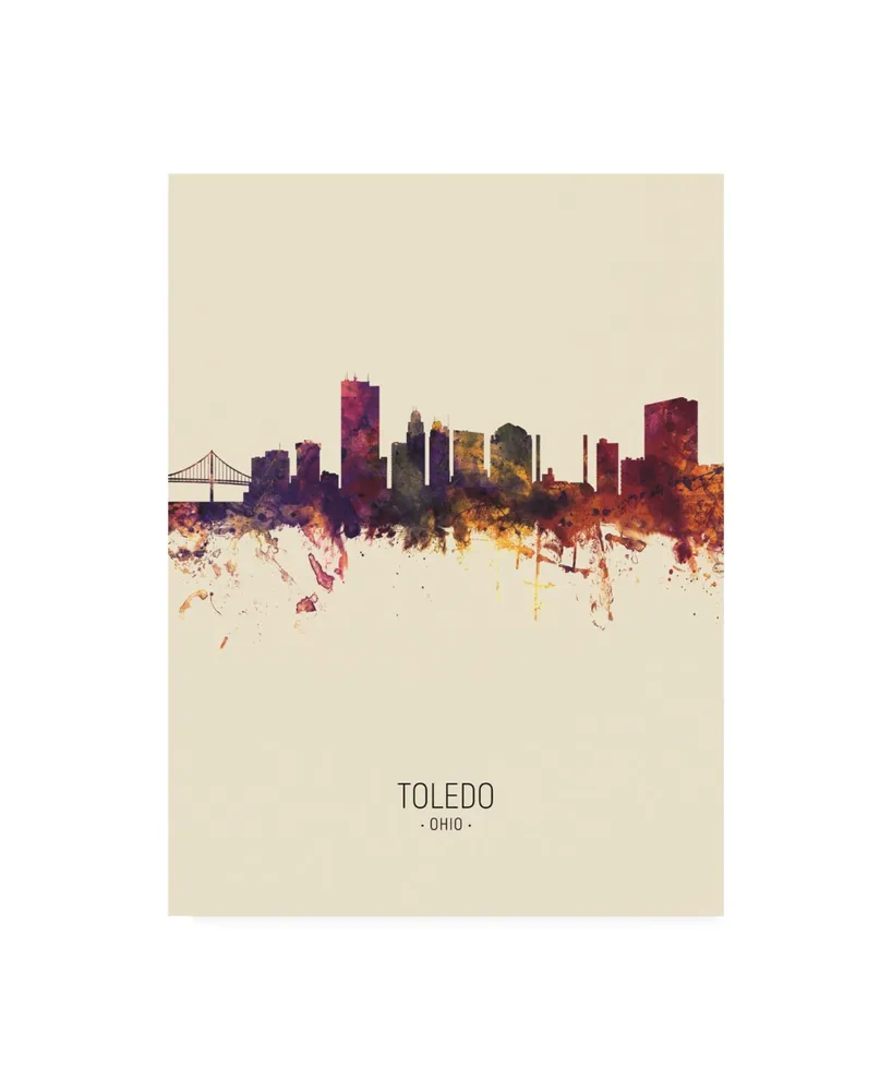 Michael Tompsett Toledo Ohio Skyline Portrait Iii Canvas Art