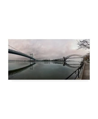 David Ayash Bridges of the East River Nyc Canvas Art - 19.5" x 26"
