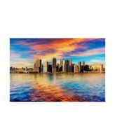 David Ayash Lower Manhattan Sunset Canvas Art - 15.5" x 21"