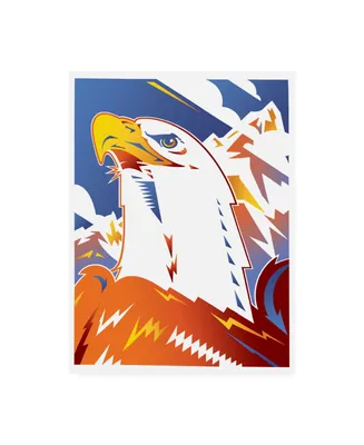 David Chestnutt Eagle Blue and Orange Canvas Art
