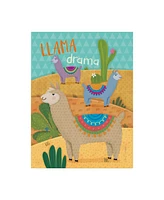 Holli Conger Llama Drama motif 2 Canvas Art - 19.5" x 26"