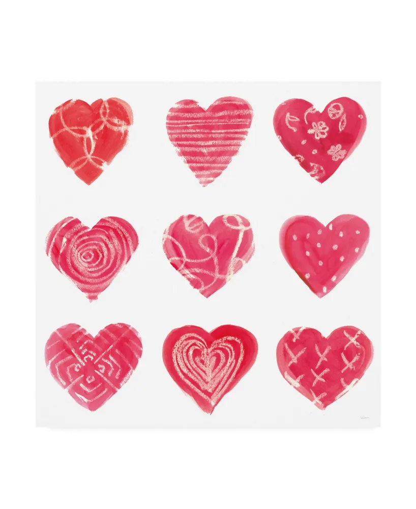 Sue Schlabach Hearts and More Hearts I Canvas Art