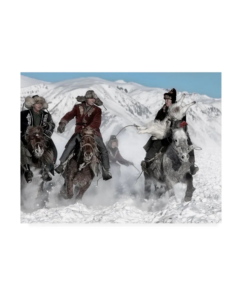 Trademark Global Bj Yang Winter Horse Race Canvas Art