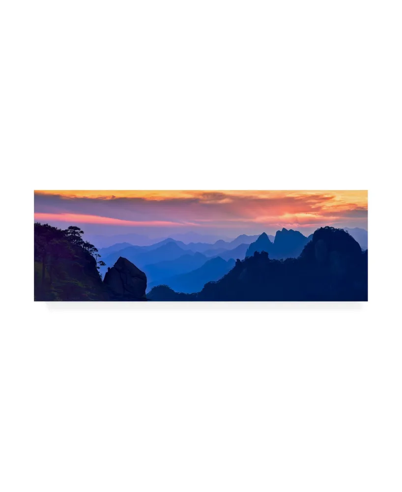 Mei Xu Sanqing Mountain Sunset Canvas Art - 20" x 25"