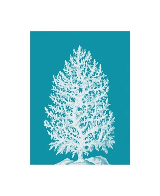 Fab Funky Coral Tree White on Sea Blue Canvas Art