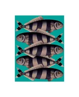 Fab Funky Blue Striped Fish Canvas Art
