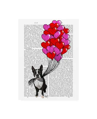 Fab Funky Boston Terrier and Balloons Canvas Art