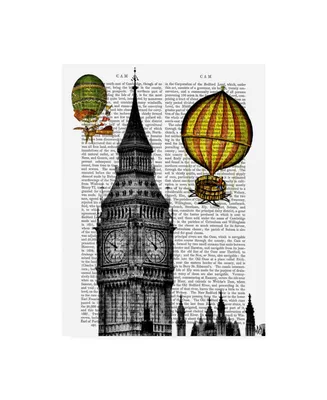 Fab Funky Big Ben and Vintage Hot Air Balloons Canvas Art