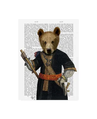 Fab Funky Bear in Blue Robes Canvas Art