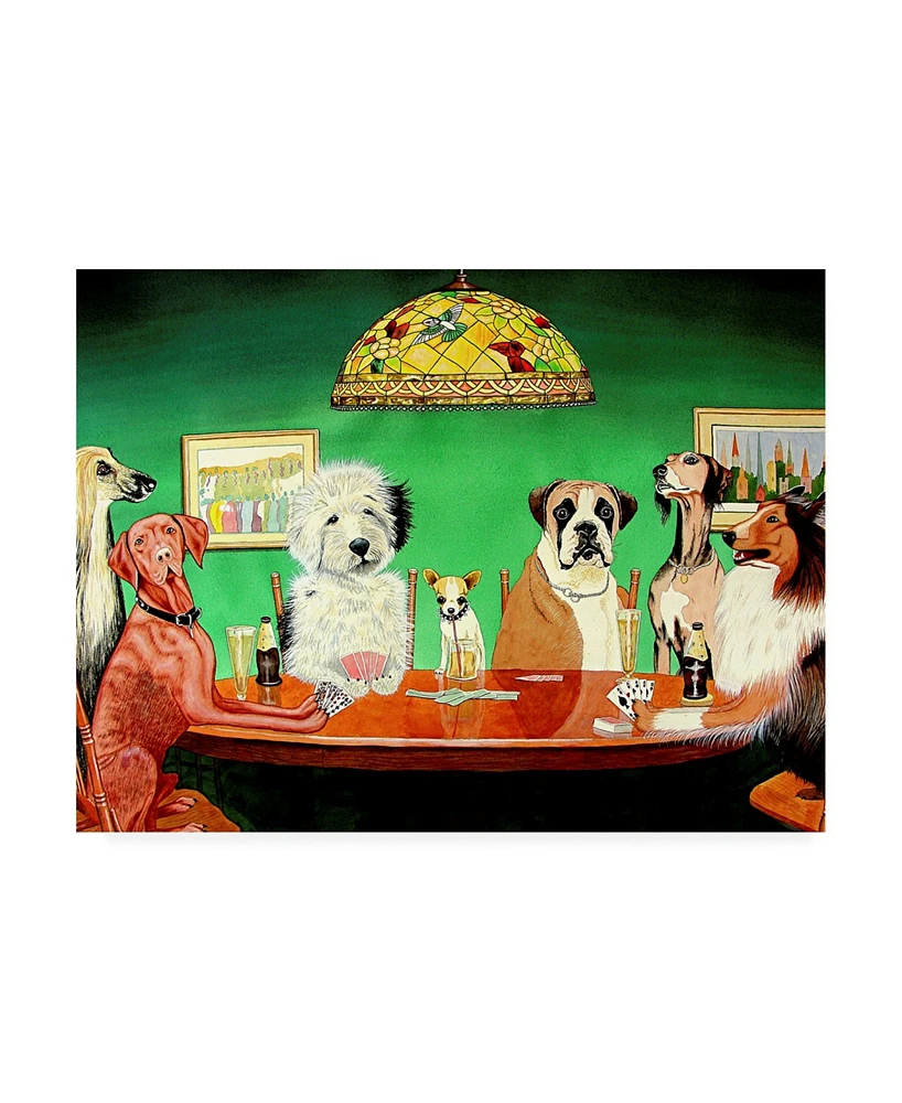 Patrick Sullivan Dogs Playing Poker Canvas Art - 36.5" x 48"