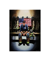 Paul Walsh Praying Firefighter Canvas Art