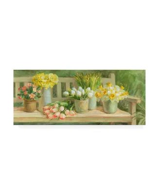 Danhui Nai Spring Garden Bench Canvas Art - 15.5" x 21"
