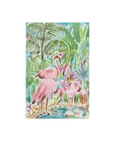 Melissa Wang Flamingo Paradise Ii Canvas Art - 15.5" x 21"