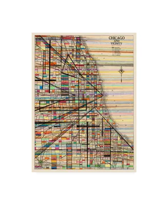 Nikki Galapon Modern Map of Chicago Canvas Art - 27" x 33.5"