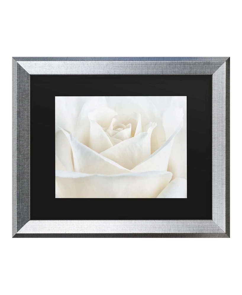 Cora Niele Pure White Rose Matted Framed Art