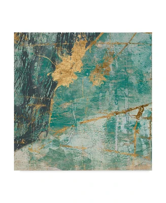 Jennifer Goldberger Teal Lace I Canvas Art - 20" x 25"