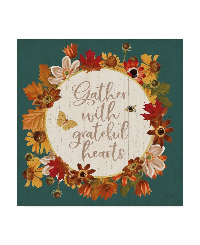 Katie Pertiet Fall Garden V Teal Canvas Art - 20" x 25"