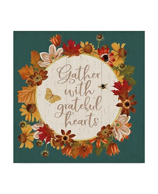 Katie Pertiet Fall Garden V Teal Canvas Art - 20" x 25"