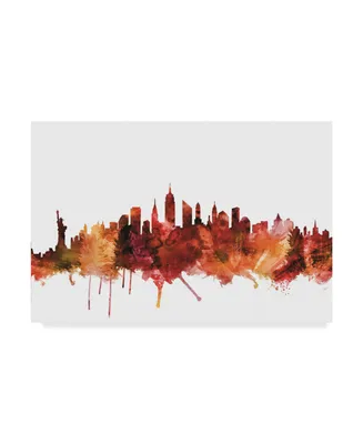 Michael Tompsett New York City Skyline Red Canvas Art