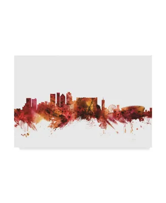 Michael Tompsett Cape Town South Africa Skyline Red Canvas Art