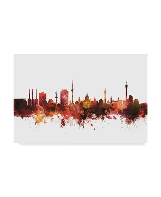 Michael Tompsett Hannover Germany Skyline Red Canvas Art