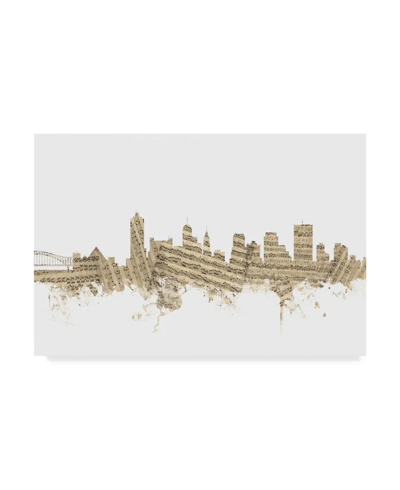 Michael Tompsett Memphis Tennessee Skyline Ii Canvas Art