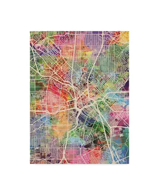 Michael Tompsett Dallas Texas City Map Canvas Art