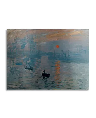 Claude Monet Impression Sunrise Floating Brushed Aluminum Art - 22" x 25"