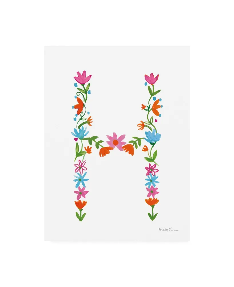 Farida Zaman Floral Alphabet Letter Viii Canvas Art