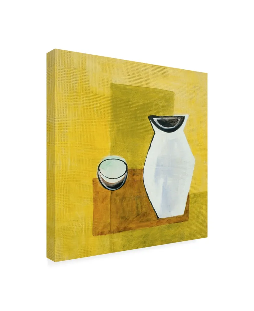 Pablo Esteban Vase on Yellow Canvas Art