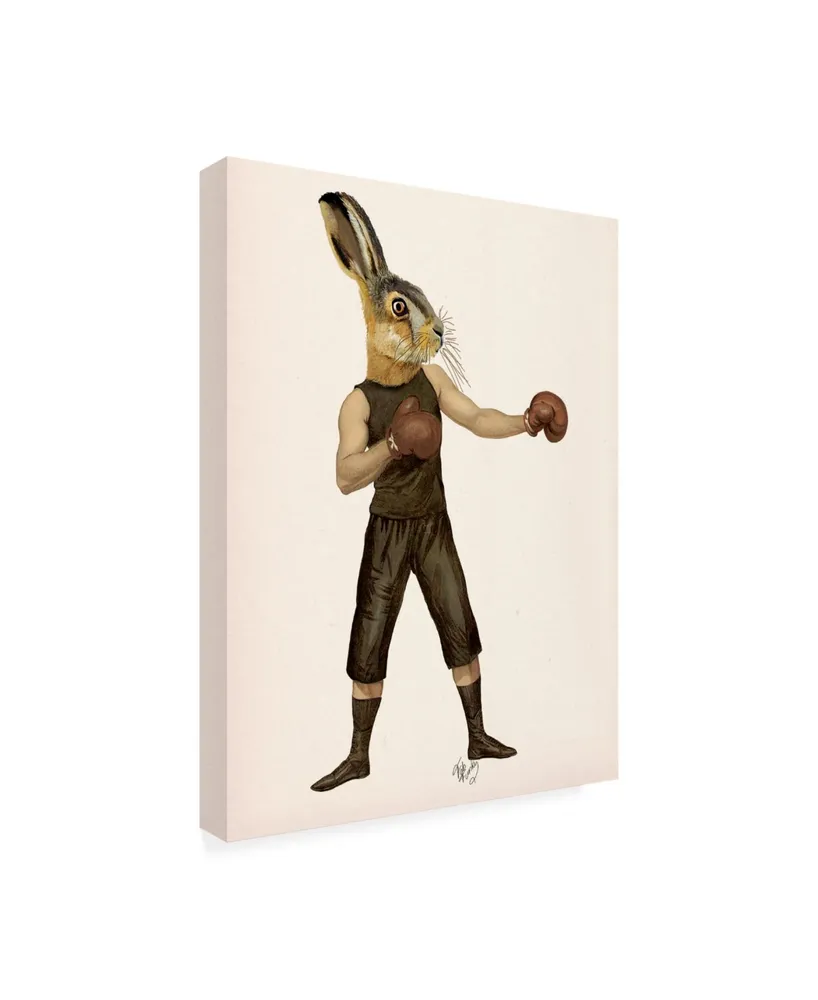 Fab Funky Boxing Hare Canvas Art - 27" x 33.5"